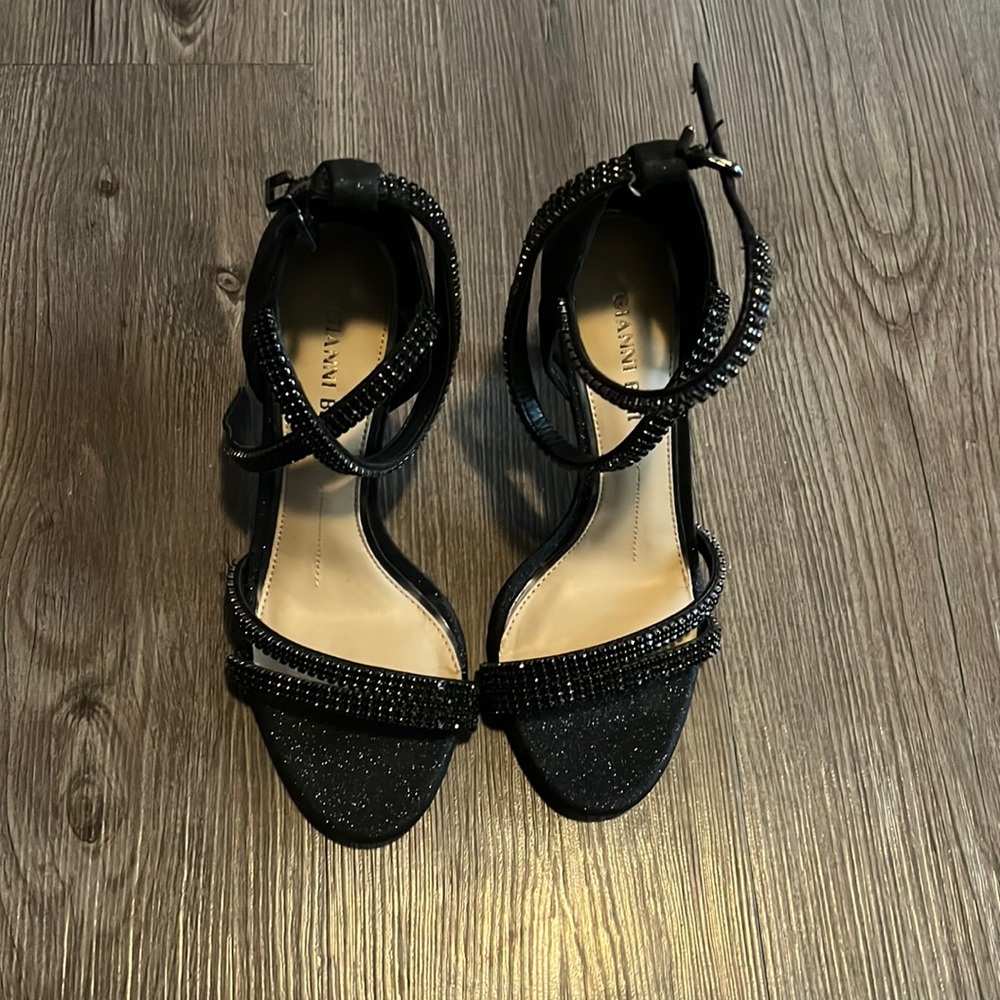 Gianni Bini (GB) Black rhinestone strappy heels. 6M